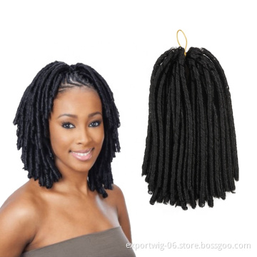 14inch 70g/pack soft locs Crochet Braids Synthetic Braiding Hair Extension Afro Hairstyles Soft Faux Locs Brown Black Thick Full